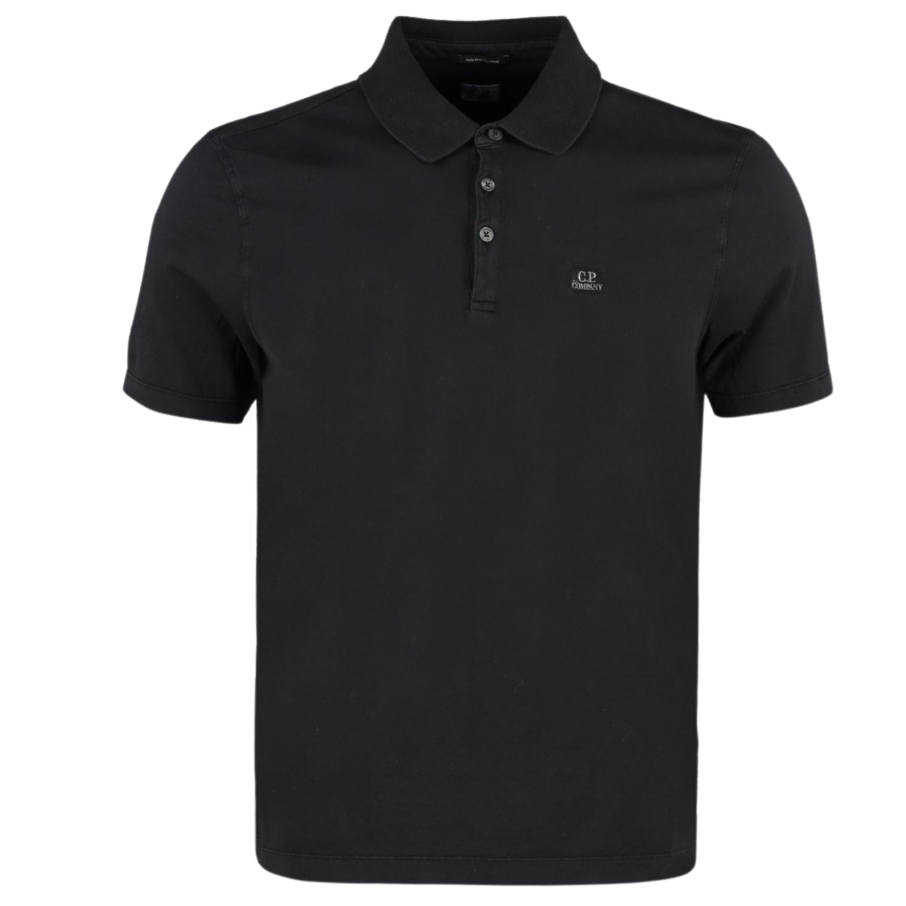 C.P. Company Stretch Short Sleeve Polo Shirt -Black