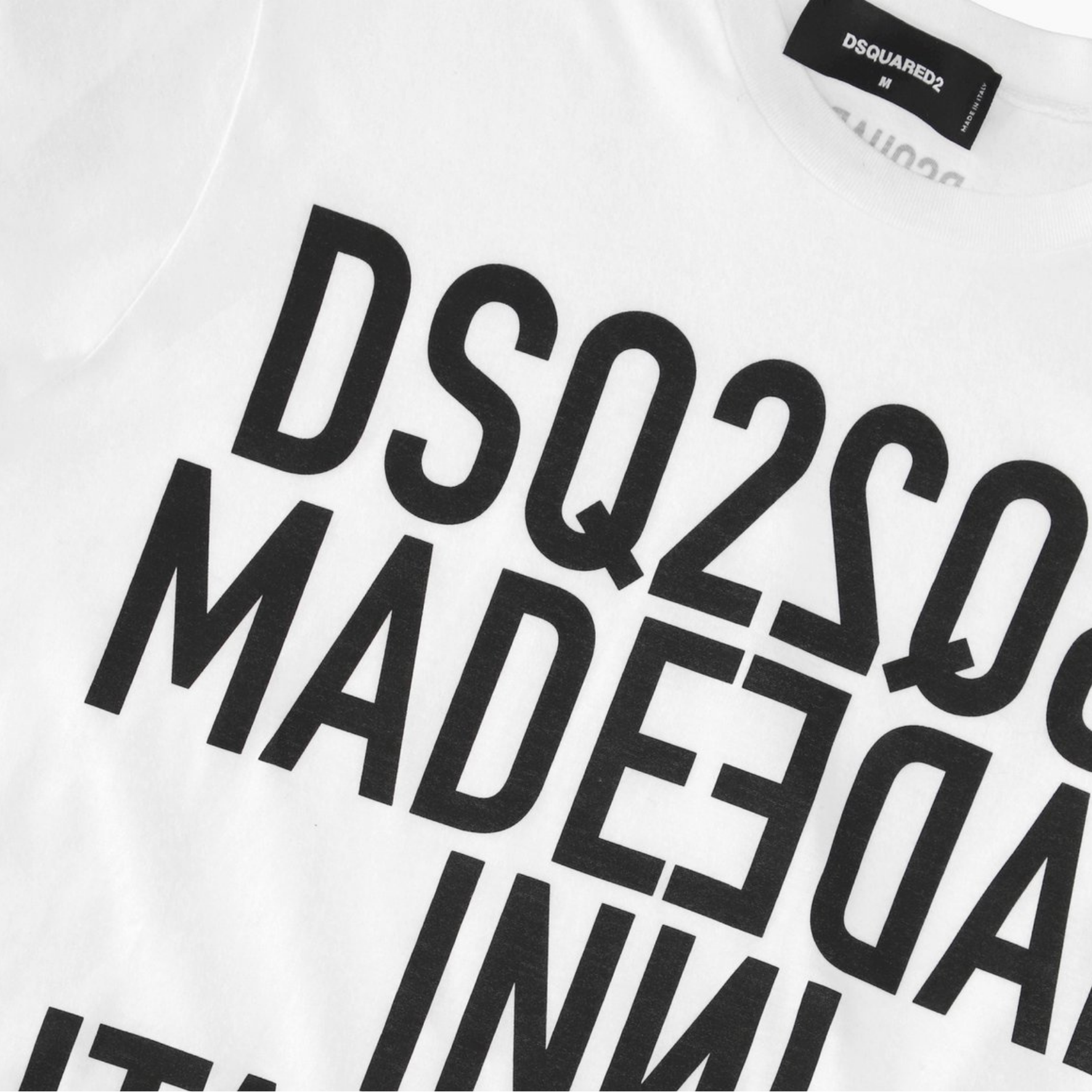 Dsquared2 MADE IN ITALY MIRRORED PRINT T-SHIRT IN WITH