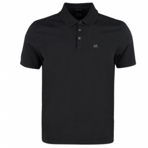 C.P. Company Stretch Short Sleeve Polo Shirt -Black