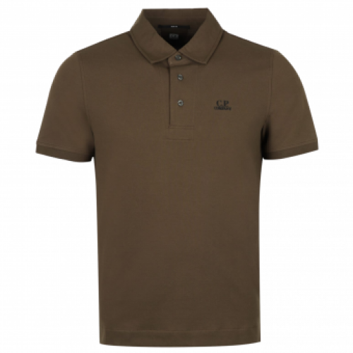 C.P. Company Stretch Pique Short Sleeve Polo Shirt - Ivy Green