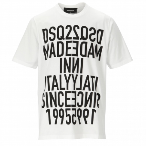 Dsquared2 MADE IN ITALY MIRRORED PRINT T-SHIRT IN WITH