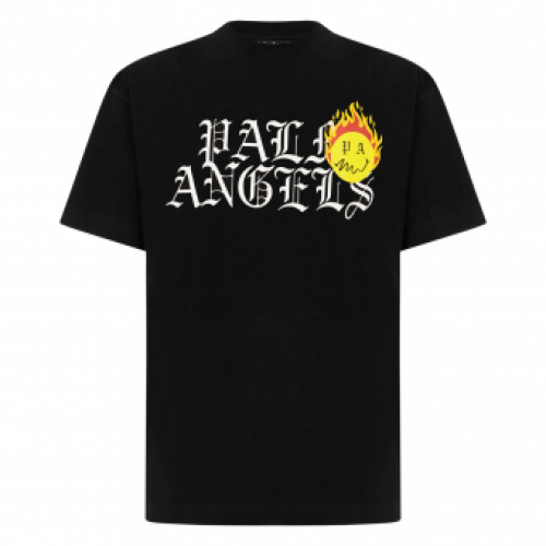 Palm Angels T-shirt Burning Head Logo Black